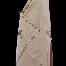 Women Shawl with floral embroidery work In Brown