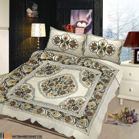 Kashmiri Embroidery Aari 2 Ply Multicolor Bedsheet