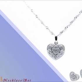 Heart Necklace with Earrings