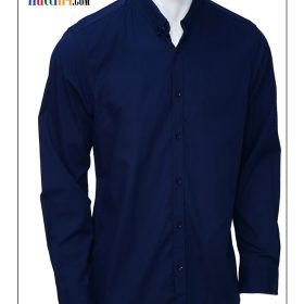 01Solid Formal shirt with long sleeves In Dark Blue By Zara Men