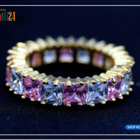 Ring with silver and purple