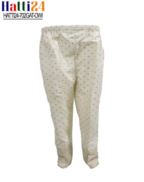 Ladies Cotton Trousers in white - Image 3