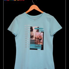 Girls T Shirt In Cyan Blue