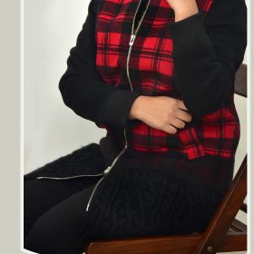 COAT - WOMEN'S RED & BLACK COAT / JACKET