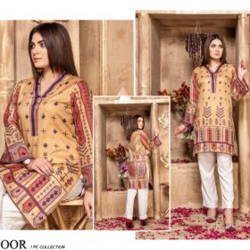 Safa Noor Crepe Digital Print Unstitched Shirt Piece Collection