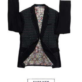FABOER GIRLS COATS BLACK WITH WHIT DOTS