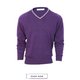 Violet V Neck Men's Sweater