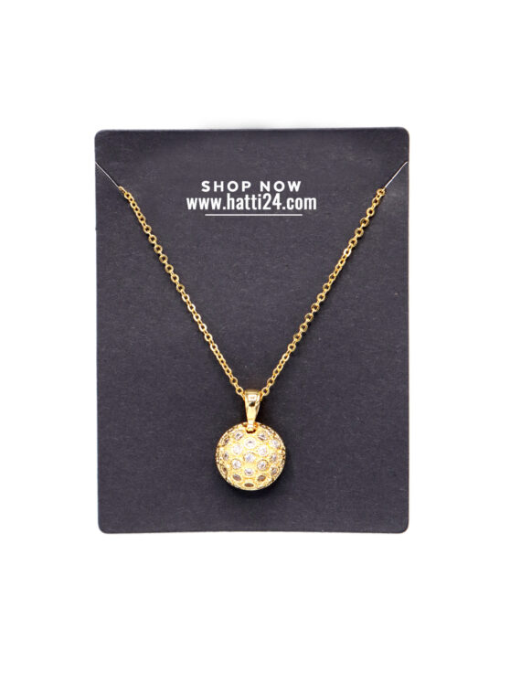 Golden Round Stone Necklace Pendant