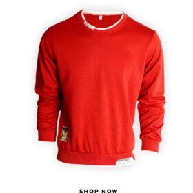 Men's Full Sleeves Sweatshirt With White Borders On Neck & Bottom Hem