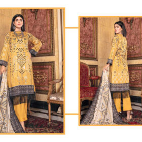 03 Safa Noor Printed Lawn Embroidered Shirt With Printed Zari Dupatta