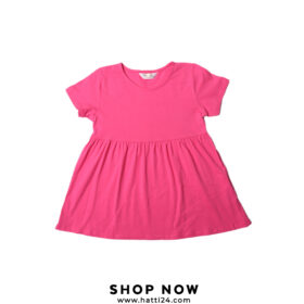 Baby Girls Sleeve Less Frock In Dark Pink