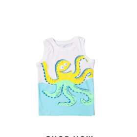 Boys Sleeve Less White Shirt Cool Club