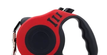Dog Leash 5 Meters, Pet Walking Leash, Heavy Duty, Retractable And Tangle Free With Quick Lock And Release Button (red)