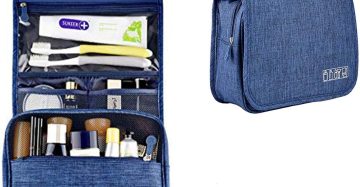 Travel Toiletry Bag, Pouch, Organizer. Cosmetic Bag,  with Strong Hook & Pockets Shaving Kit Bag, Waterproof Toiletries Storage Bag for Bathroom,