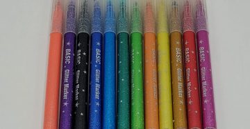 Basic Glitter Markers,Metallic Pens, Art Drawing Pens  12 Colors