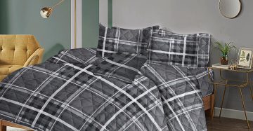 Luxury comfort 8 Pcs set/check design/ 100% cotton