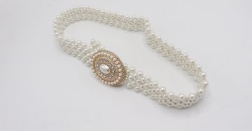Belts Elastic Waist Seal Matching Dress Versatile Korean Style Women's Double Row Four Pearl Belt
