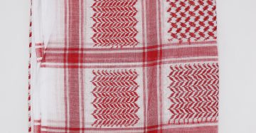 Stylish Scarf for Men - Namaz Rumal for Men (White & Red)