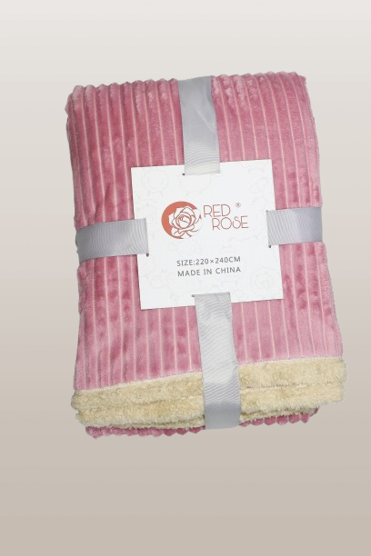 .....Cozy Sherpa Blanket / Plush Throw Blanket-220×240 CM In Pink.... - Image 4