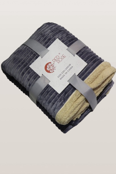 .....Cozy Sherpa Blanket / Plush Throw Blanket-220×240 CM In Grey..... - Image 4