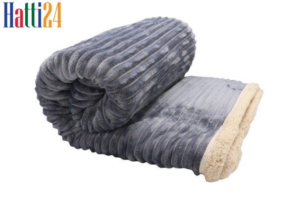 .....Cozy Sherpa Blanket / Plush Throw Blanket-220×240 CM In Grey.....