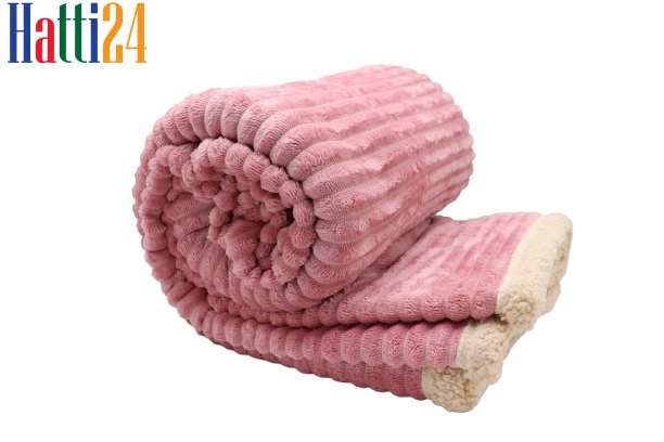 .....Cozy Sherpa Blanket / Plush Throw Blanket-220×240 CM In Pink....