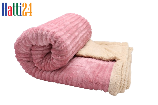 .....Cozy Sherpa Blanket / Plush Throw Blanket-220×240 CM In Pink.... - Image 5