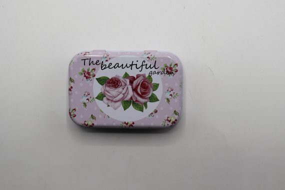 Flower Portable Collectables Tin Boxes Metal Jewelry Storage Case