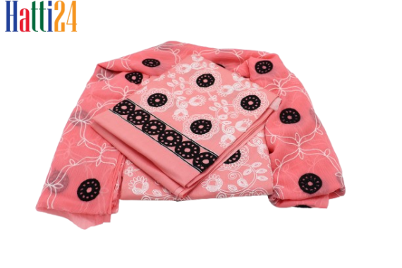 Embroidered Summer Cotton Fancy Baghban heavy Jaal 3pc Dress In light Pink