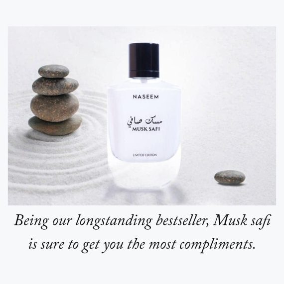 Naseem Musk Safi Aqua Perfume Alcohol Free with composition of Musk Amber Sandalwood Long Lasting Arabian Fragrance for Men & Women